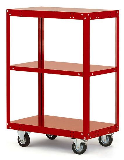 Manuflex Etagenwagen TRANSOMOBIL, mit 400 kg Tragkraft, HxBxT: 1255 x 500 x 850 mm, graugrün, TP4012.0001