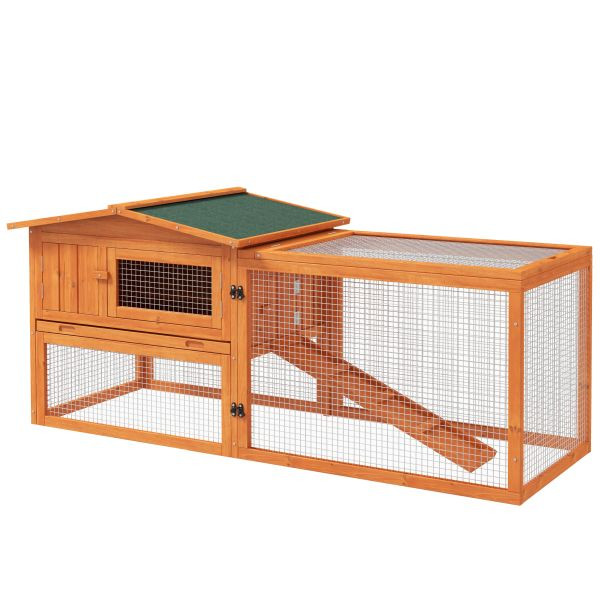 PawHut Kleintierstall Outdoor Indoor Orange 156 x 58 x 68 cm, D51-061V01