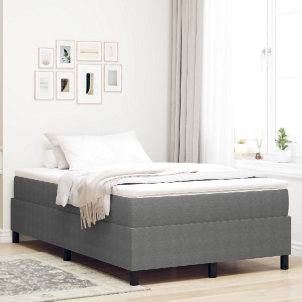 vidaXL Boxspringbett Hellgrau Kleines Doppelbett Cordura-Stoff, 3337397