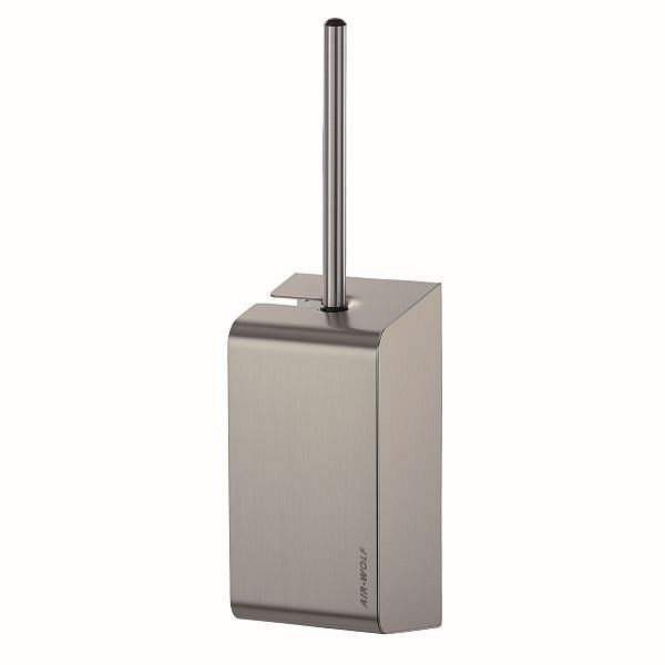 Air Wolf WC-Bürstenhalter mit geschlossener Front, Serie Lobo, H x B x T: 420 x 114 x 111 mm, Edelstahl beschichtet, 40-615