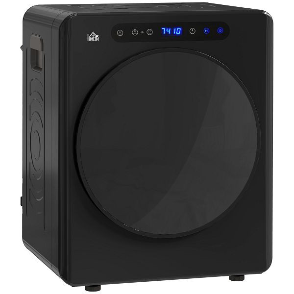 HOMCOM Wäschetrockner, 6 Programme, 40-60℃, 3 kg Kapazität, kompakt, Touch-Bedienung, Schwarz, B61-010V90BK