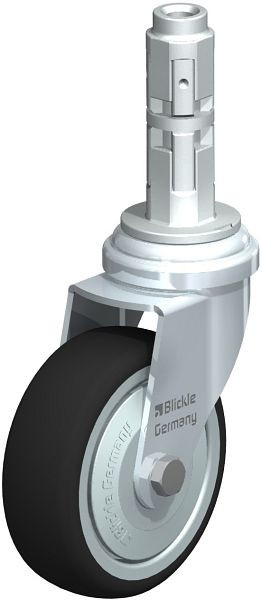 Blickle LRA-PATH 75K-FK-E02 Apparate-Lenkrolle mit Expander, Thermoplastisches Polyurethan, Grau, 848659
