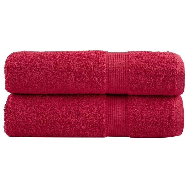 vidaXL Premium-Handtücher 2 Stück Rot 50x100 cm 600 g/m² 100% Baumwolle, 137401