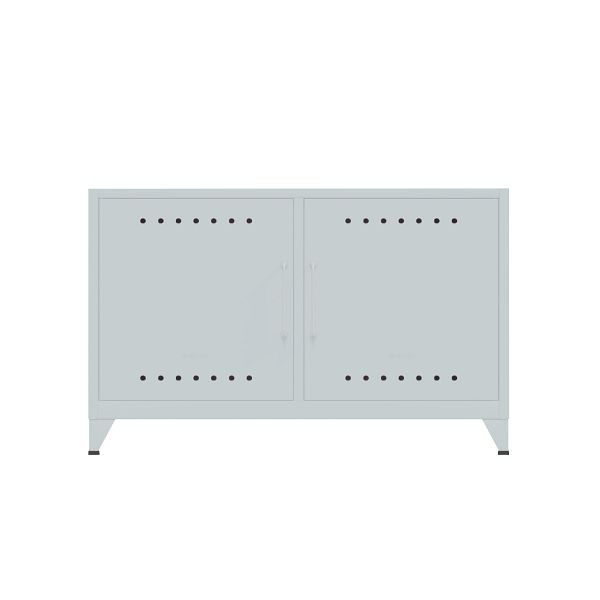 Bisley Fern Sideboard, inkl. 1 festen Fachboden, Kabeldurchlass und Klett-Halter, 145 lichtgrau antibakteriell, FERCAB145