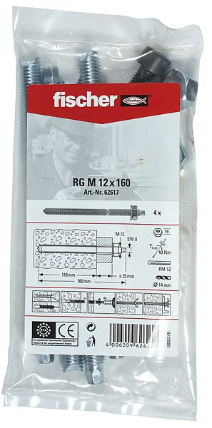 Fischer Ankerstange RG M12x160 B, VE: 5 Stück, 62617