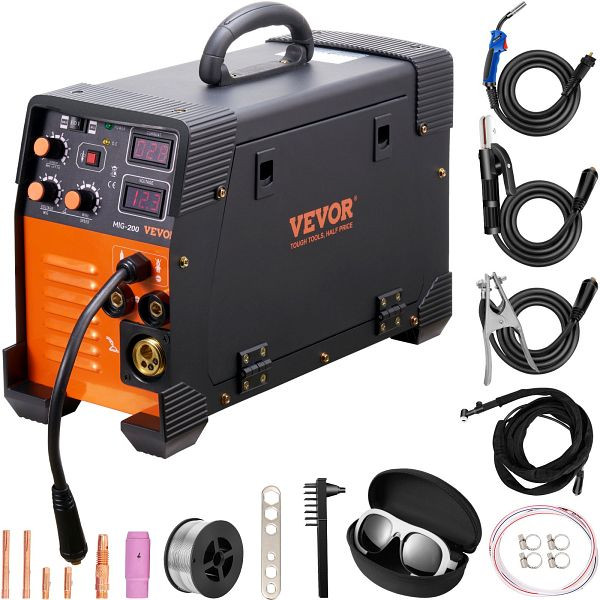 VEVOR MIG/MMA/WIG 3 in 1 Schweißgerät 30-200 A Fülldrahtschweißen (0,6 mm & 0,8 mm & 1 mm), DHJMIGMMAMIGLSTZKV2