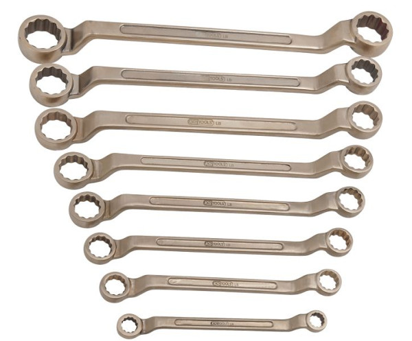 KS Tools BRONZEplus Doppel-Ringschlüssel-Satz gekröpft, 8-teilig, 1/4-1", 963.7477