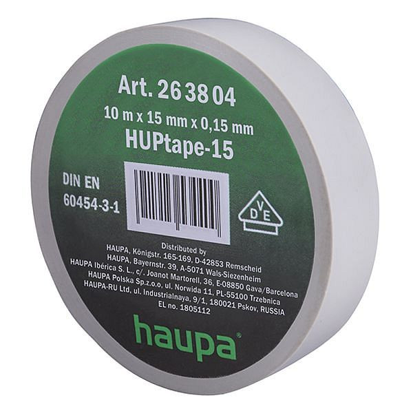 Haupa VDE Isolierband 15 mm x 10 m grau, VE: 10 Stück, 263804