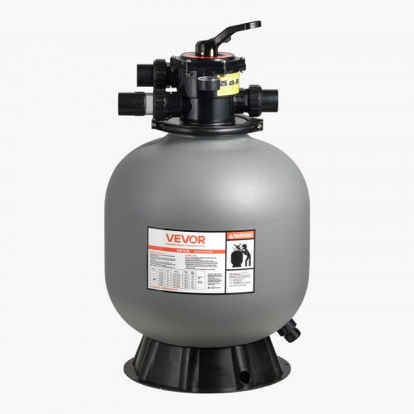 VEVOR Sandfilter 500 mm Filterkessel, 189,3 L/min, 7-Wege-Ventil, Rückspül-, Winter- & Geschlossenmodus, Aufstellpools, YYCSLQ20INCHGSLFF001V0