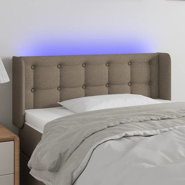 vidaXL LED Kopfteil Taupe 103x16x78/88 cm Stoff, 3123664