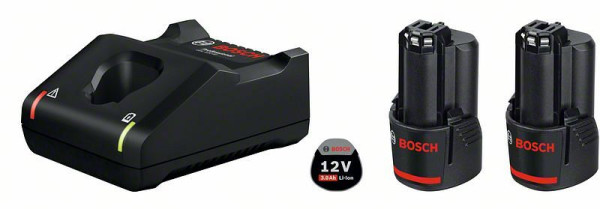 Bosch Akku Starter-Set: 2 x GBA 12 Volt, 3.0 Ah und GAL 12V-40, 1600A019RD