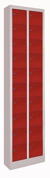 Pavoy Kleinfachschrank 1950/200/460, Zylinderschloss, 2 x 10 Fächer, Türen mit Etikettenhalter, 21228-046-010-735512