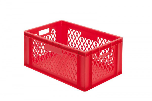 LA-KA-PE TK 600/270-1, rot, Transport-Stapelkasten, Wände durchbrochen, 07100 02 11