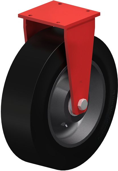 Blickle BS-GEV 620K Stahlgeschweißte Schwerlast-Bockrolle, Elastik-Vollgummi, Schwarz, 757008