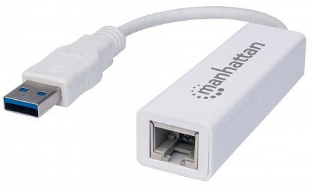 MANHATTAN USB 3.0 auf Gigabit Ethernet Adapter, 10/100/1000 Mbit/s Gigabit Ethernet, SuperSpeed USB 3.0, 506847