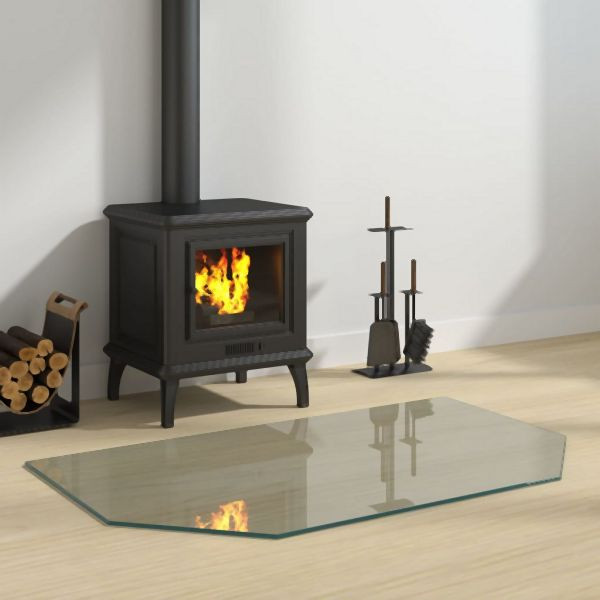 vidaXL Kaminofen Glasplatte Sechseck 100x60 cm Abmessung, 324142