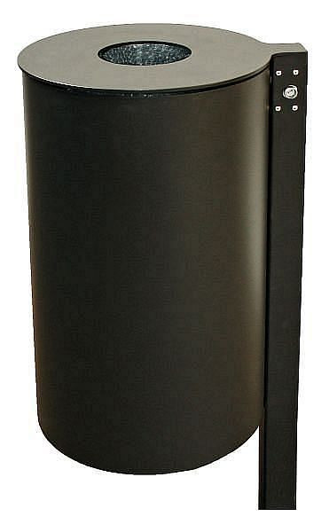 Renner Abfallbehälter mit Pfosten ca. 60 L, zum Einbetonieren, ohne Ascher, Behälterabmessungen: Ø 410 x H 705 mm, anthrazit-eisenglimmer, 7705-00PB DB703