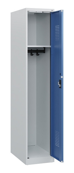 C+P Spind Evolo PLUS, Sockel, 1 Abteil, 1630x300x500mm, 7035/5023, Zylinderschloss, 0490205-10 S10033