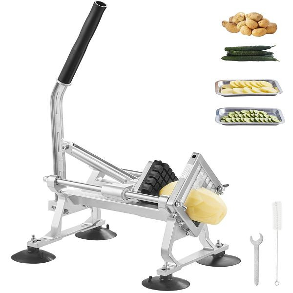 VEVOR Kommerzieller Gemüseschneider, 1/2 Zoll, aus Edelstahl und Aluminiumlegierung, manueller mit rutschfesten Füßen, für Radieschen, FQQPJWS316INZRLGOV0