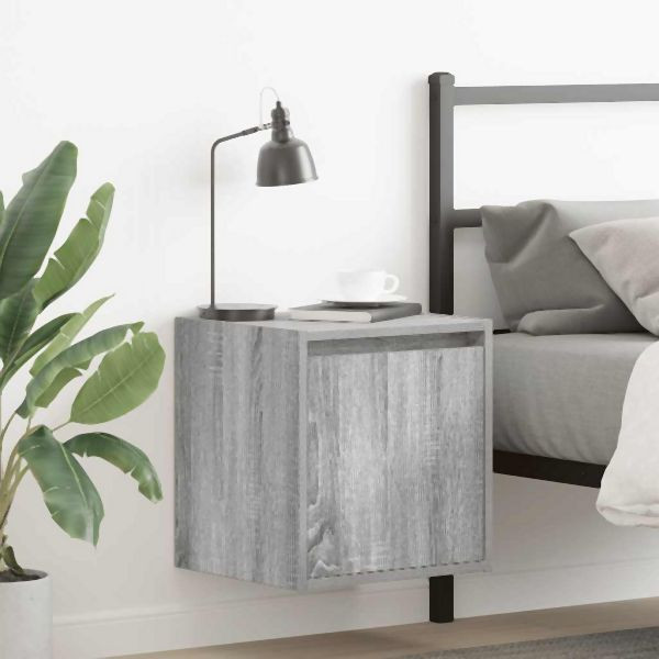 vidaXL Wand-Nachttische 2 Stück Grau Sonoma 38x34x40 cm, 861240