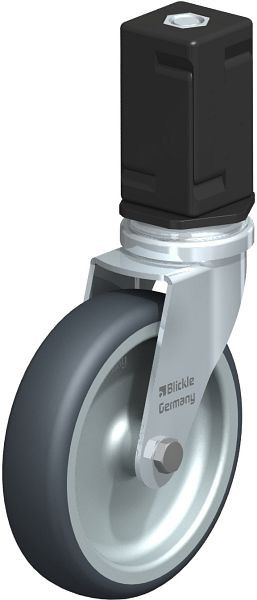 Blickle LRA-TPA 100G-EV07 Apparate-Lenkrolle mit Expander, Thermoplastisches Gummi-Elastomer, Grau, 845491