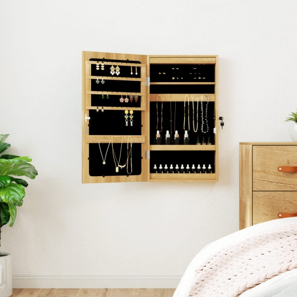 vidaXL Spiegel-Schmuckschrank mit LED-Beleuchtung Wandmontage, 353240