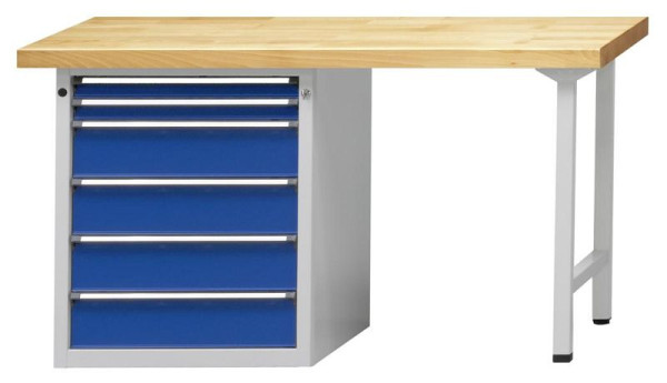 ANKE Werkbänke Kombiwerkbank, Modell 811 V, 1500 x 700 x 890 mm, RAL 7035/5010, BMP 40 mm, 410.461