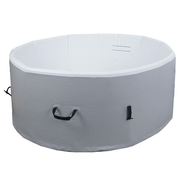 Mendler Whirlpool HWC-N97, Ersatz-Pool 4 Personen, In-/Outdoor aufblasbar Dropstitch-Gewebe, rund Ø150cm grau-weiß, 110358