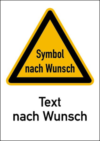 Schilder Klar Warnschild Strahlenschutz mit Text und Symbol nach Wunsch, 148x210 mm Folie selbstklebend, 6417/62