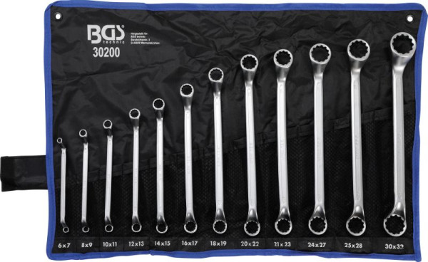 BGS Doppel-Ringschlüssel-Satz, tief gekröpft, SW 6 - 32 mm, 12-teilig, 30200