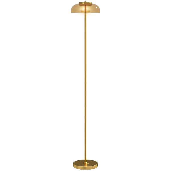 HOMCOM LED Stehlampe Wohnzimmer, Stehleuchte mit 3000 K warmen Licht, Fußschalter, 25 x 25 x 134 cm, B31-578V90GD