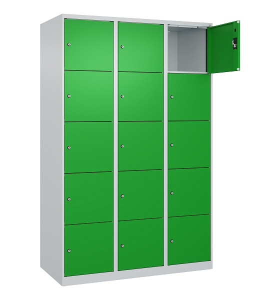 C+P Schließfachschrank Evolo PLUS, 15 Fächer, 1850x1200x500mm, 7035/6037, 049000-325 S10011