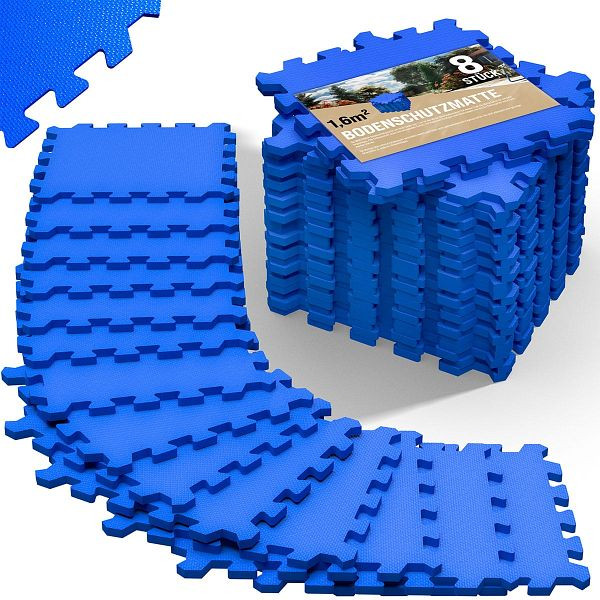 monzana Bodenschutz-/Puzzlematten 8-tlg Blau 180x90x1cm, 102675