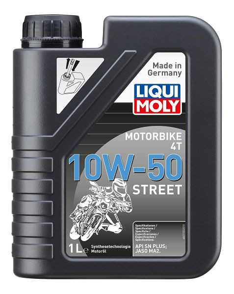 LIQUI MOLY Motoröl Motorbike 4T 10W-50 Street, Kanister Kunststoff, VE: 1 Liter, 21725