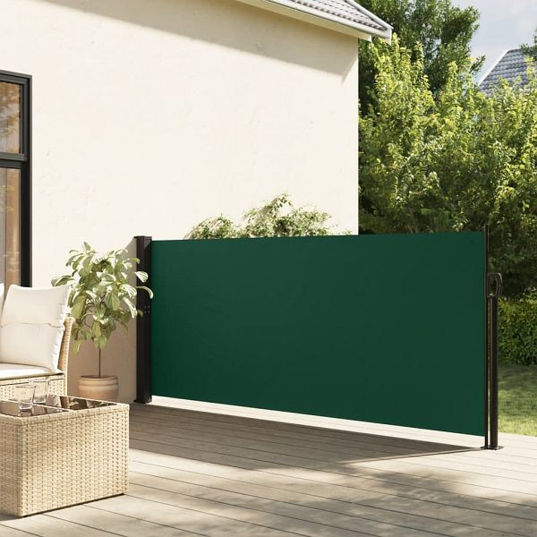 vidaXL Seitenmarkise Ausziehbar Dunkelgrün 100x500 cm, 4004395