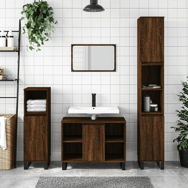 vidaXL Badschrank Braun Eichen-Optik 80x33x60 cm Holzwerkstoff, 831643