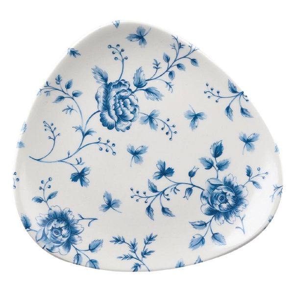 Churchill Vintage Prints Dreieckiger Teller mit Chintz-Muster und blauer Rose, 192 mm, (12 Stück), CP545
