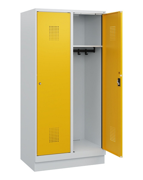 C+P Spind Evolo PLUS, Sockel, 2 Abteile, 1630x800x500mm, 7035/1004, Zylinderschloss, 0490205-22 S10019