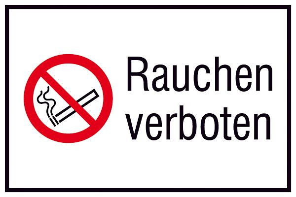 SafetyMarking Verbots-Kombischild, Rauchen verboten, BxH 40x30 cm, Kunststoff (Hart-PVC), 43.A6035