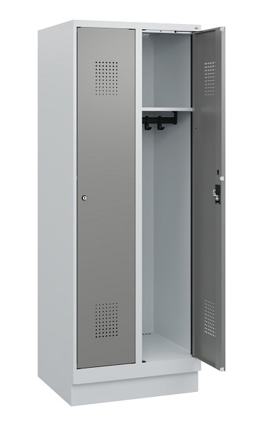 C+P Spind Evolo PLUS, Sockel, 2 Abteile, 1630x600x500mm, 7035/0004, Zylinderschloss, 0490205-20 S10041