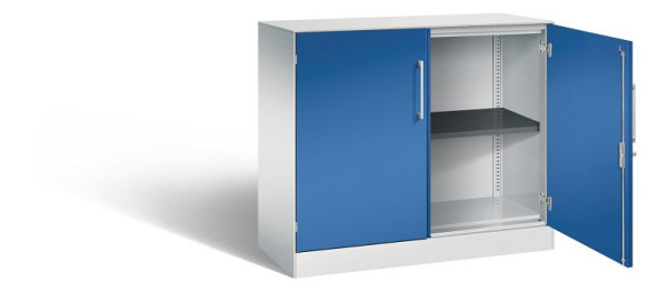 C+P Sideboard mit Flügeltüren Asisto, H915xB1000xT435mm, Farbe: Lichtgrau / Enzianblau, Bügelgriff, 2 OH, 141052-000 S10168