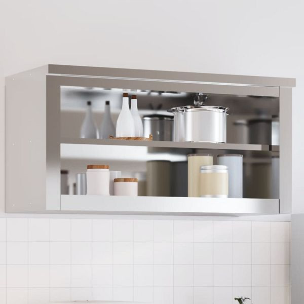 vidaXL Küchen-Wandschrank mit Ablage Edelstahl, Top-Qualität, 376444