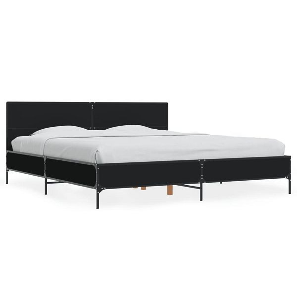 vidaXL Bettgestell Schwarz 180x200 cm Holzwerkstoff und Metall, 3280012