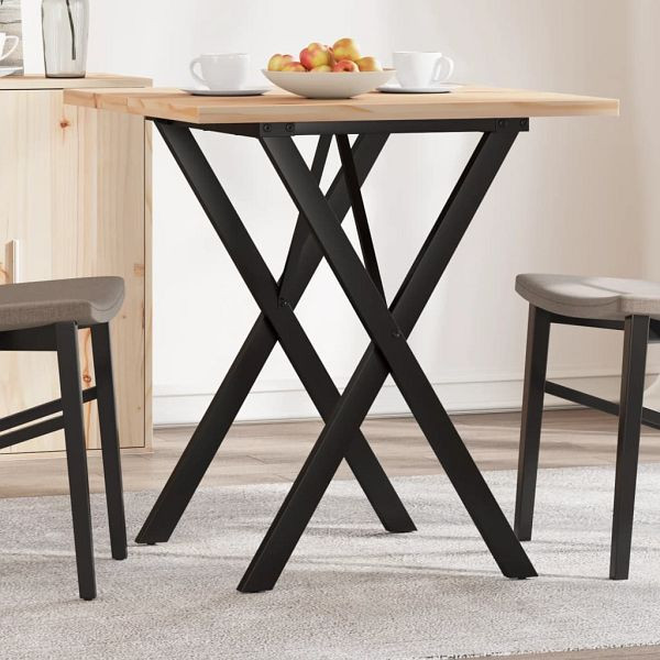 vidaXL Esstisch X-Gestell 70x70x75,5cm Massivholz Kiefer und Gusseisen, 3282759