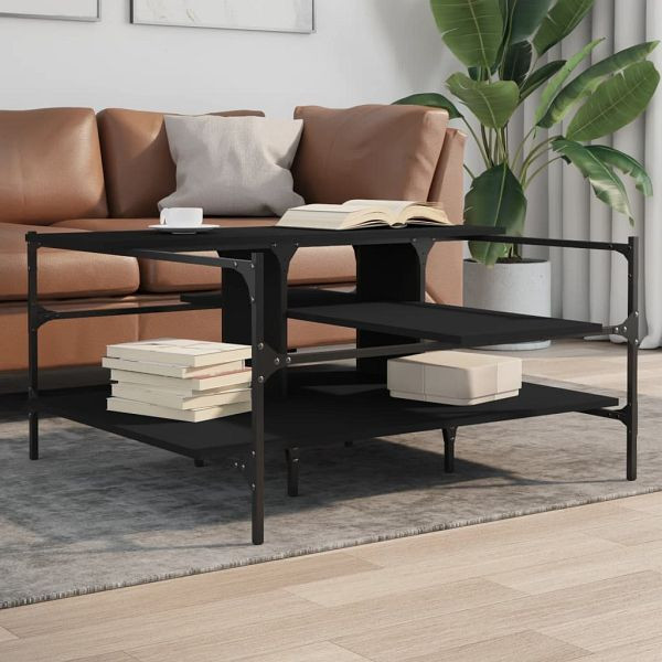 vidaXL Couchtisch Schwarz 100x100x48,5 cm Holzwerkstoff, 842311