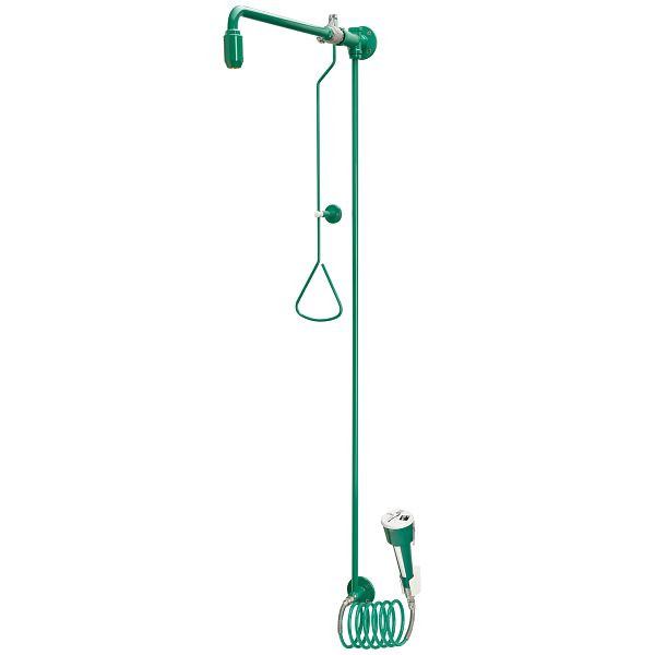 KWC Notduschkombination, Zugstange, Augendusche, grün, Wasser aus Decke, 2030019212