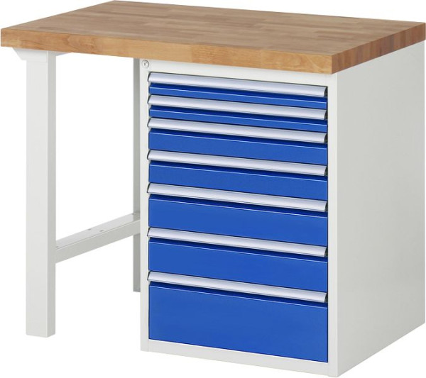 RAU Werkbank Serie 7000 - Modell 7517-1, B1000 x T700x H840 mm, Systemunterbau B1000 x T650 x H800 mm, 03-7517A1-107B4S.11