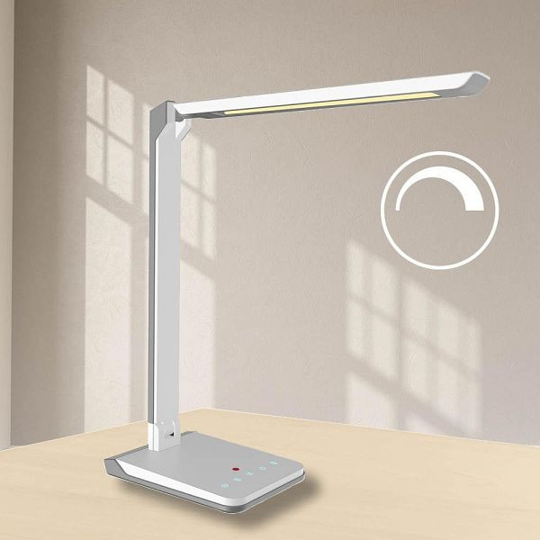 Deskin LED Tischleuchte mit Lichtsensor, Mit 3 Stufen Dimmer, Standfuß, 360196