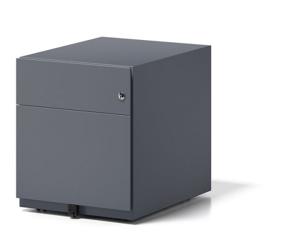Bisley Rollcontainer Note mit Griff, 1 Universalschublade, 1 HR-Schublade, anthrazitgrau, NWH59M7SF634