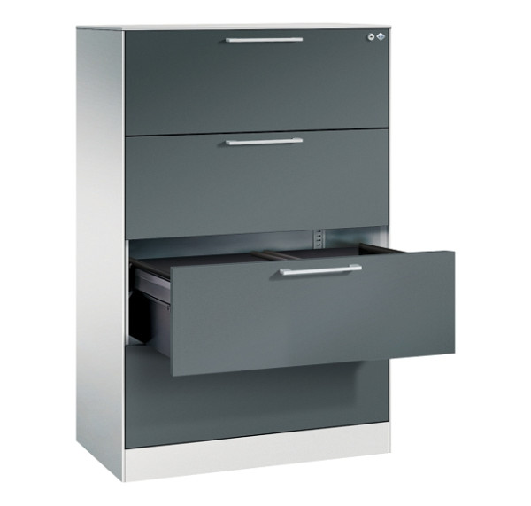 C+P Hängeregistraturschrank Asisto, H1310xB800xT435mm, 7035/7016, 146023-412 S10194